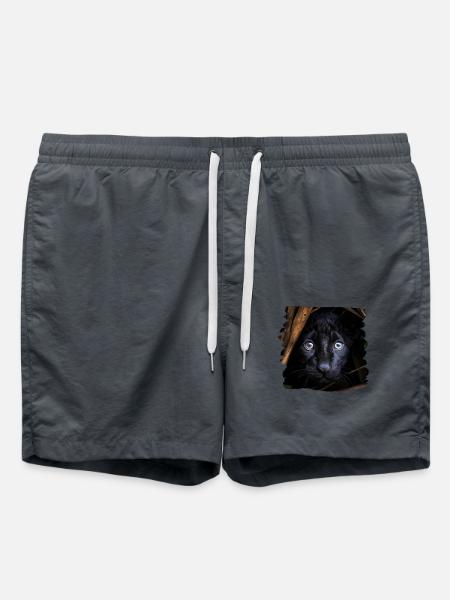 schwarzer Panther realistic Panther - Badeshorts - Anthrazit