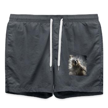 Lemurs Meerkat realistic Lemur - Swim Trunks - anthracite - Front - AI Model Male 185 light (185cm)
