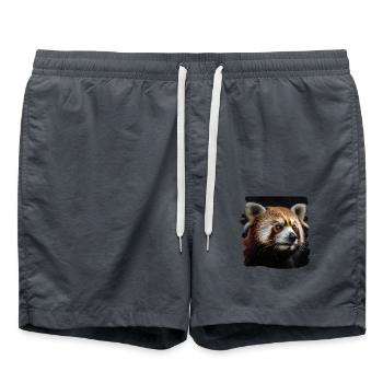 Little Panda realistic Red Panda Pandas - Swim Trunks - anthracite - Front - AI Model Male 185 light (185cm)