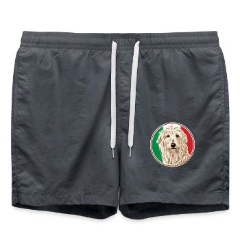 Maremma Abruzzo German Shepherd Maremmano Abruzzese - Swim Trunks - anthracite - Front - AI Model Male 185 light (185cm)