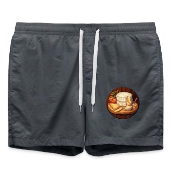Camembert Cheese France - Swim Trunks - anthracite - Front - AI Model Male 185 light (185cm)