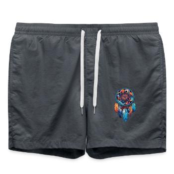 Traumfänger Federn Dream Catcher - Badeshorts - Anthrazit - Vorne - AI Model Male 185 light (185cm)