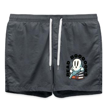 Read Books Read Booooks Bookworm Halloween Boo - Swim Trunks - anthracite - Front - AI Model Male 185 light (185cm)