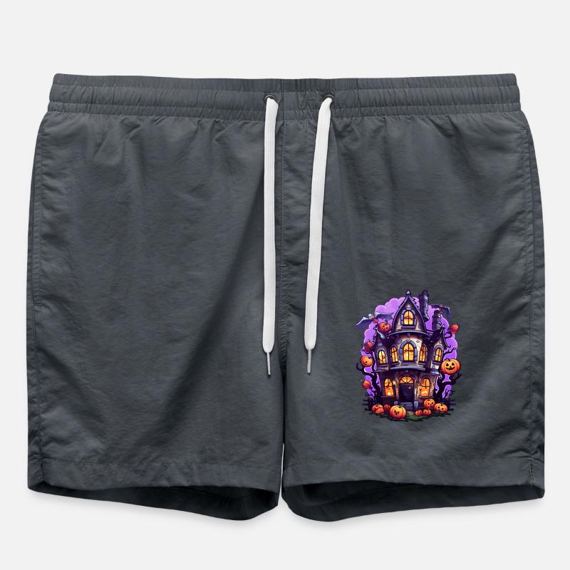 Comic Halloween Haunted House - Swim Trunks - anthracite