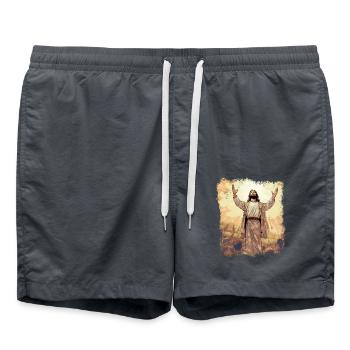 L’ESUS proclame la foi et l’espérance dans la lumière - Short de bain - charbon - Devant - AI Model Male 185 light (185cm)