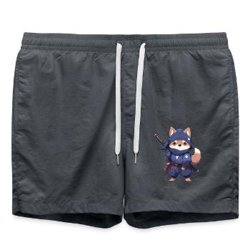 Asia Corki Japanese Samurai Samurai - Swim Trunks - anthracite - Front - AI Model Male 185 light (185cm)