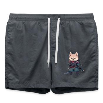 Asia Corki Japanese Samurai Samurai - Swim Trunks - anthracite - Front - AI Model Male 185 light (185cm)