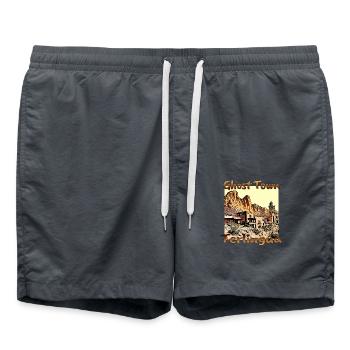 États-Unis Texas Terlingua Ghost Town Design - Short de bain - charbon - Devant - AI Model Male 185 light (185cm)