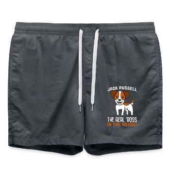 Jack Russell, the real in the house - Swim Trunks - anthracite - Front - AI Model Male 185 light (185cm)