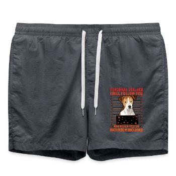 Jack Russell Terrier Lustiger Spruch - Badeshorts - Anthrazit - Vorne - AI Model Male 185 light (185cm)