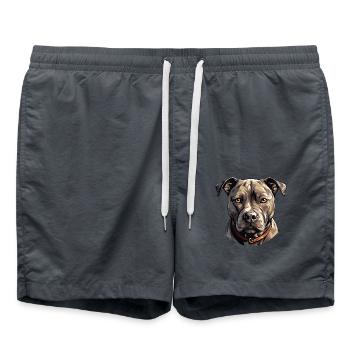 Chien Pitbull américain - Short de bain - charbon - Devant - AI Model Male 185 light (185cm)
