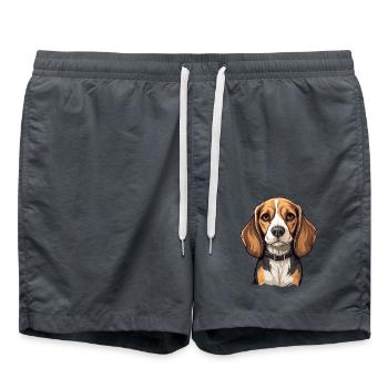 Hund Beagle Harrier - Badeshorts - Anthrazit - Vorne - AI Model Male 185 light (185cm)