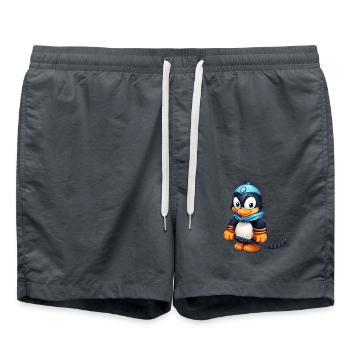 Ice Hockey Penguin : Master of the Ice Park! - Swim Trunks - anthracite - Front - AI Model Male 185 light (185cm)