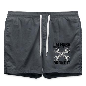 Je suis ici parce que tu l’as cassé Handwerker - Short de bain - charbon - Devant - AI Model Male 185 light (185cm)