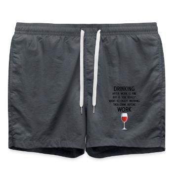 Boire après le travail, c’est bien - Short de bain - charbon - Devant - AI Model Male 185 light (185cm)