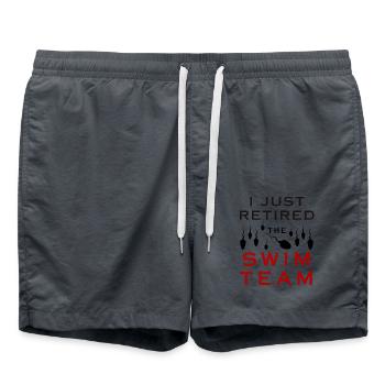 Noir Et Blanc Drôle Je Viens De Retirer L’équipe De Natation - Short de bain - charbon - Devant - AI Model Male 185 light (185cm)