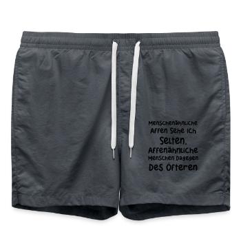 Menschenähnliche Affen Affen Mensch lustig - Badeshorts - Anthrazit - Vorne - AI Model Male 185 light (185cm)