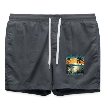 Montego Bay Jamaïque - Coucher de soleil à - Short de bain - charbon - Devant - AI Model Male 185 light (185cm)