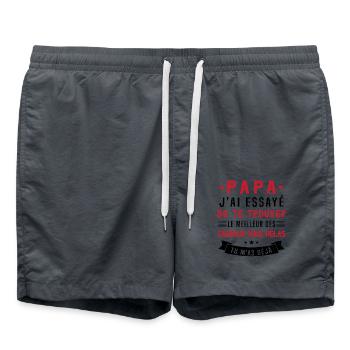 Papa J'ai Essayé De Te Trouver Le Meilleur Cadeau - Short de bain - charbon - Devant - AI Model Male 185 light (185cm)