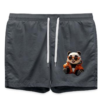 Panda Bear Sunglasses Pandas Love Cute Panda Bear - Swim Trunks - anthracite - Front - AI Model Male 185 light (185cm)