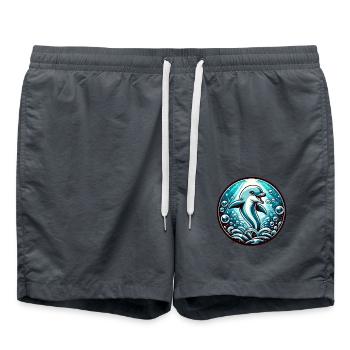 Dolphin Ocean - Swim Trunks - anthracite - Front - AI Model Male 185 light (185cm)
