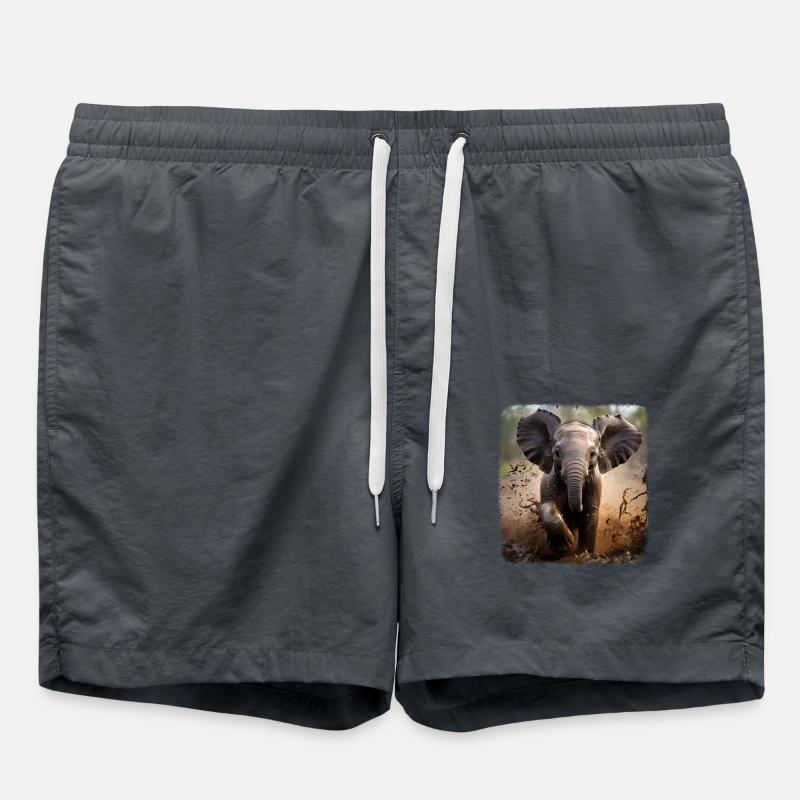 Elephant Realistic Elephant - Swim Trunks - anthracite