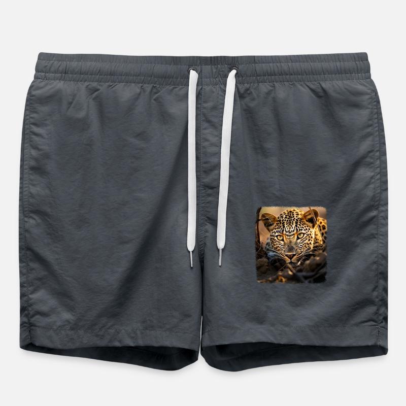 Leoparde realistic Leopard - Badeshorts - Anthrazit