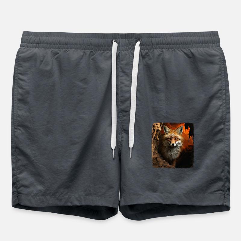 Foxes realistic fox - Swim Trunks - anthracite