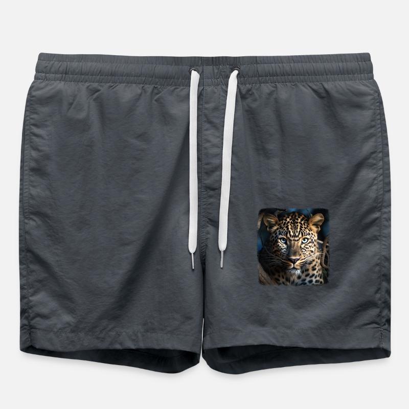 Leoparde realistic Leopard - Swim Trunks - anthracite
