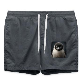 Penguins Realistic Penguin - Swim Trunks - anthracite - Front - AI Model Male 185 light (185cm)