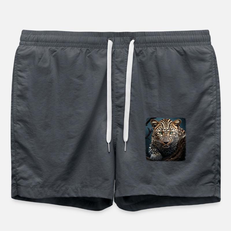 Leoparde realistic Leopard - Badeshorts - Anthrazit