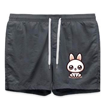 Rabbit Bubble Tea Kawaii - Swim Trunks - anthracite - Front - AI Model Male 185 light (185cm)