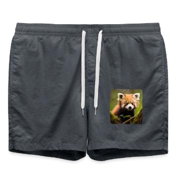 Red Pandas Realistic Red Panda - Swim Trunks - anthracite - Front - AI Model Male 185 light (185cm)
