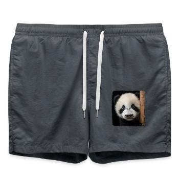 Panda's realistic panda - Swim Trunks - anthracite - Front - AI Model Male 185 light (185cm)