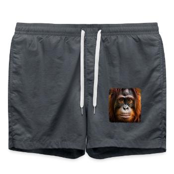 Orang Utans realistic Orang Utan - Badeshorts - Anthrazit - Vorne - AI Model Male 185 light (185cm)