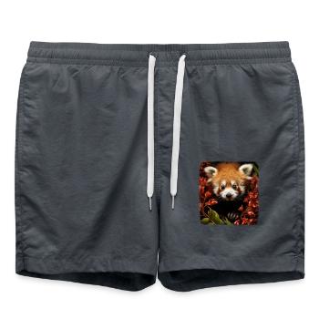 Red Pandas Realistic Red Panda - Swim Trunks - anthracite - Front - AI Model Male 185 light (185cm)