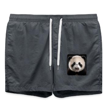 Panda's realistic panda - Swim Trunks - anthracite - Front - AI Model Male 185 light (185cm)