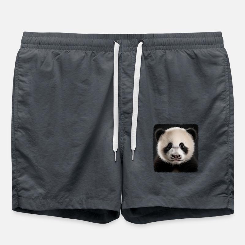Panda's realistic panda - Swim Trunks - anthracite