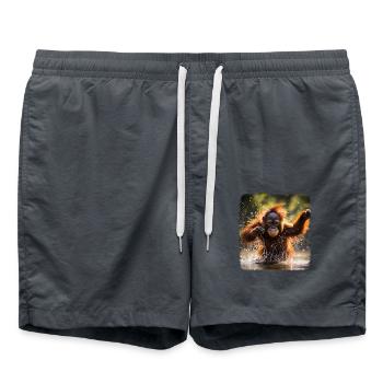 Orang Utans realistic Orang Utan - Badeshorts - Anthrazit - Vorne - AI Model Male 185 light (185cm)