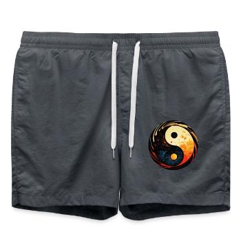 Yin Yang - Swim Trunks - anthracite - Front - AI Model Male 185 light (185cm)