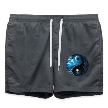 Yin Yang Moon - Swim Trunks - anthracite - Front - AI Model Male 185 light (185cm)