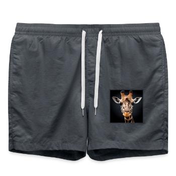 Girafes réalistes Girafe - Short de bain - charbon - Devant - AI Model Male 185 light (185cm)