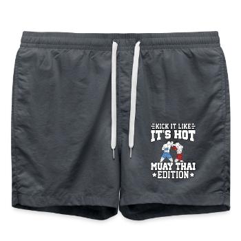 Kick it like it's hot Muay Thai Edition - Badeshorts - Anthrazit - Vorne - AI Model Male 185 light (185cm)