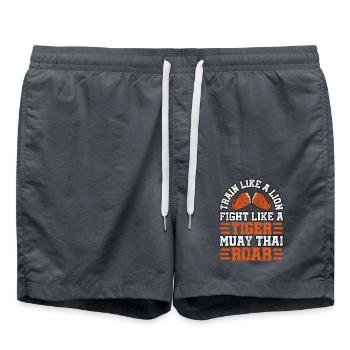 Train like a lion fight like a tiger muay thai - Swim Trunks - anthracite - Front - AI Model Male 185 light (185cm)