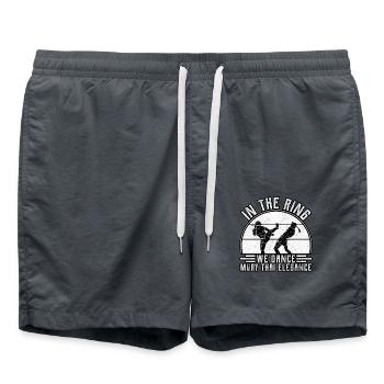 Sur le ring, on danse l’élégance du muay thaï - Short de bain - charbon - Devant - AI Model Male 185 light (185cm)