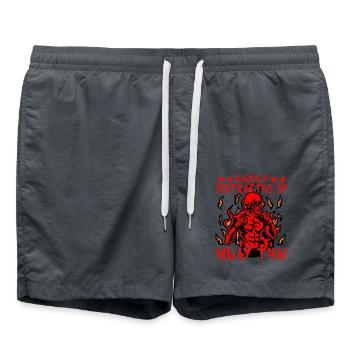 Facilement distrait par le Muay Thai - Short de bain - charbon - Devant - AI Model Male 185 light (185cm)