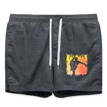 Muay Thaï - Short de bain - charbon - Devant - AI Model Male 185 light (185cm)