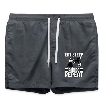 Manger Dormir Aïkido Répéter - Short de bain - charbon - Devant - AI Model Male 185 light (185cm)