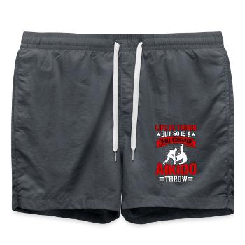 Das Leben ist hart, aber ein gut ausgeführtes Aikido ist es auch - Badeshorts - Anthrazit - Vorne - AI Model Male 185 light (185cm)