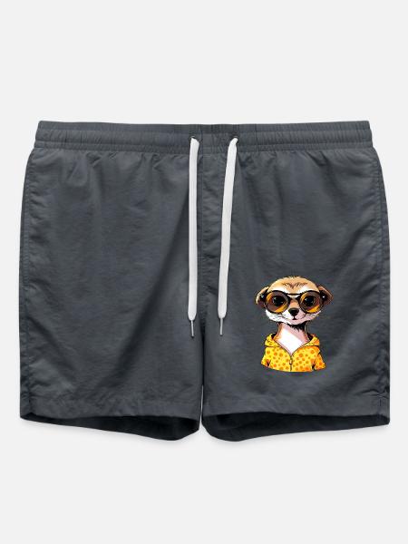 Meerkat with sunglasses Meerkat - Swim Trunks - anthracite
